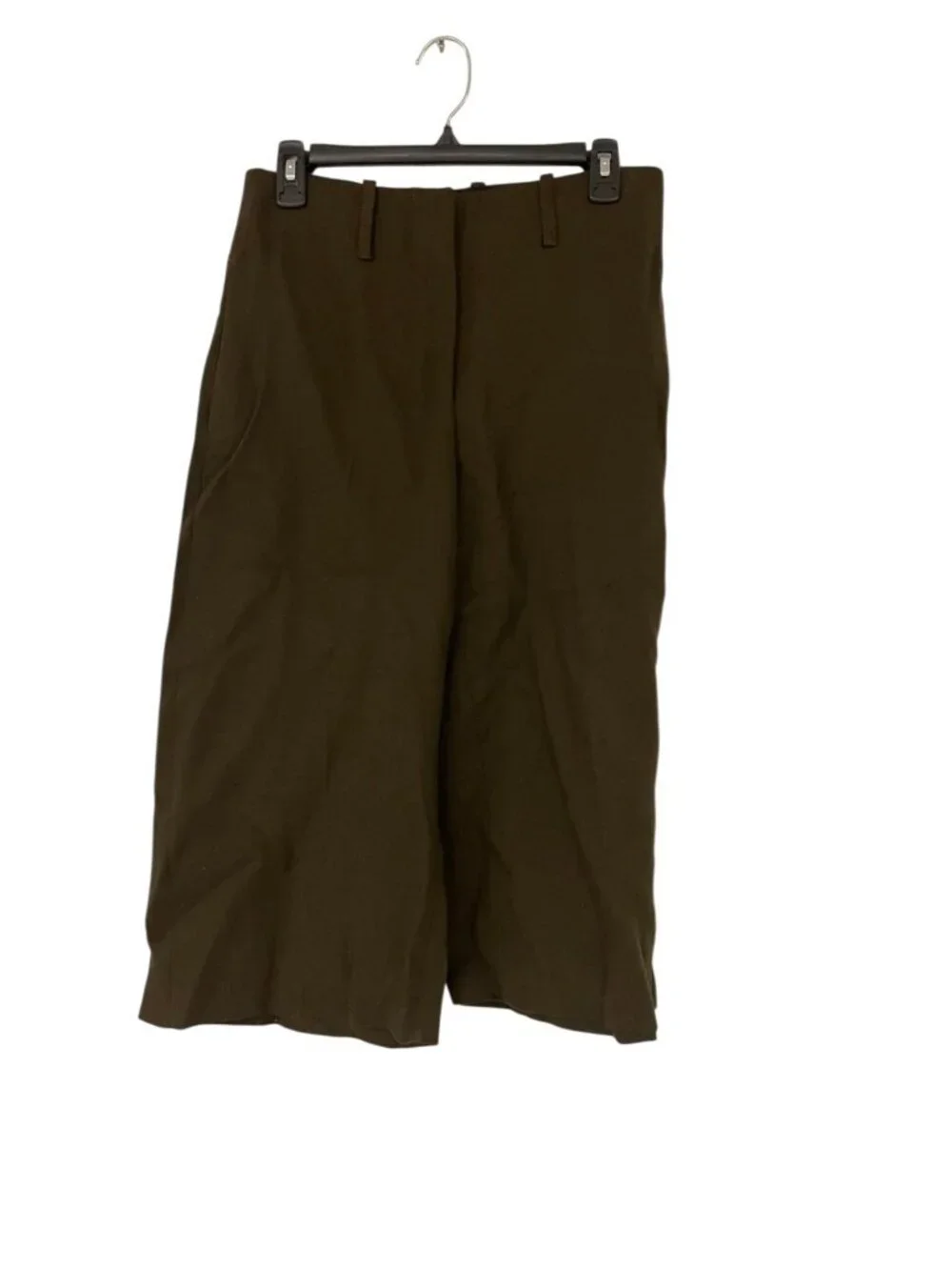 Zara ZW Womens Culotte Pants Long shorts XS Linen Chocolate Brown 8488/586 NWT